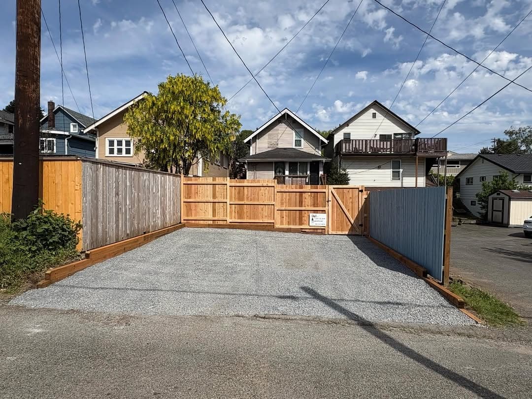 Driveway & Cedar Fence